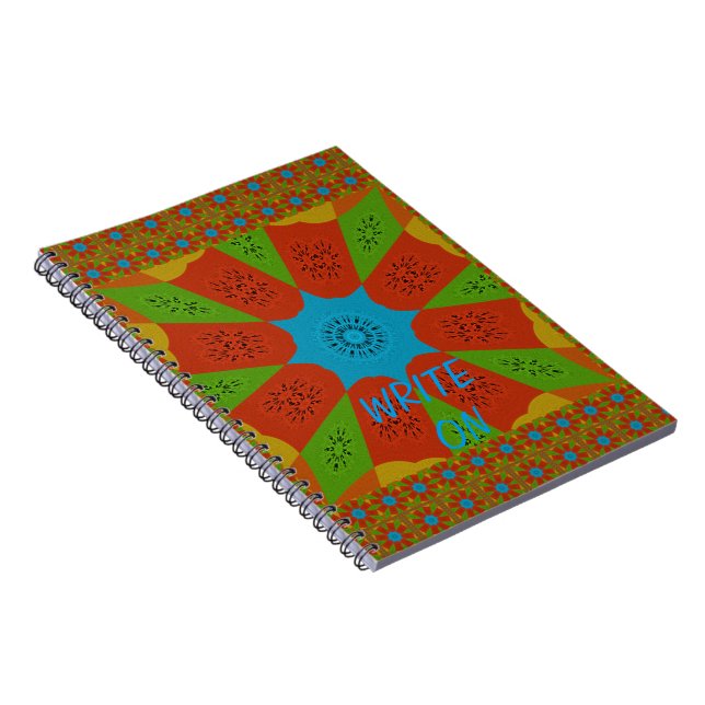 Kaleidoscope Bloom A Vibrant African Print Colour  Notebook (Right Side)