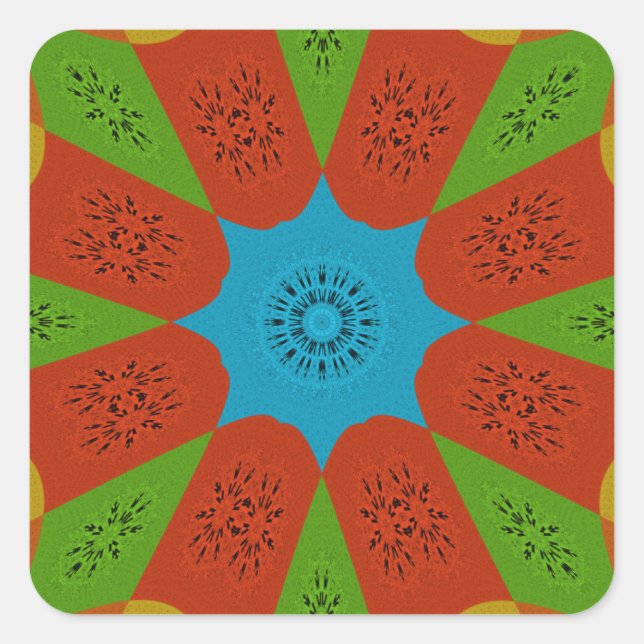 Kaleidoscope Bloom A Vibrant African Print Colour  Square Sticker (Front)