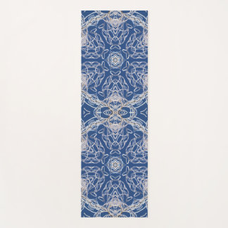 Kaleidoscope Bright Blue, White, Single Star  Yoga Mat