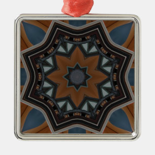 Kaleidoscope brown star metal ornament