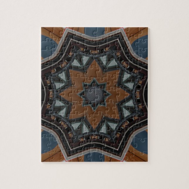 Kaleidoscope Brown Star pattern... Jigsaw Puzzle (Vertical)