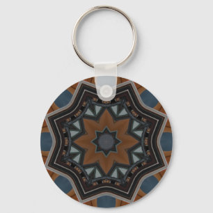 Kaleidoscope Brown Star pattern... Keychain