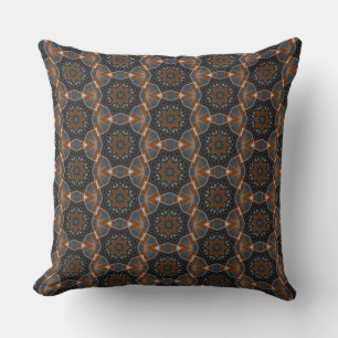 Kaleidoscope Brown Star pattern small HD Throw Pillow