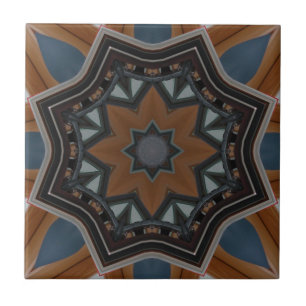 Kaleidoscope Brown Star pattern... Tile