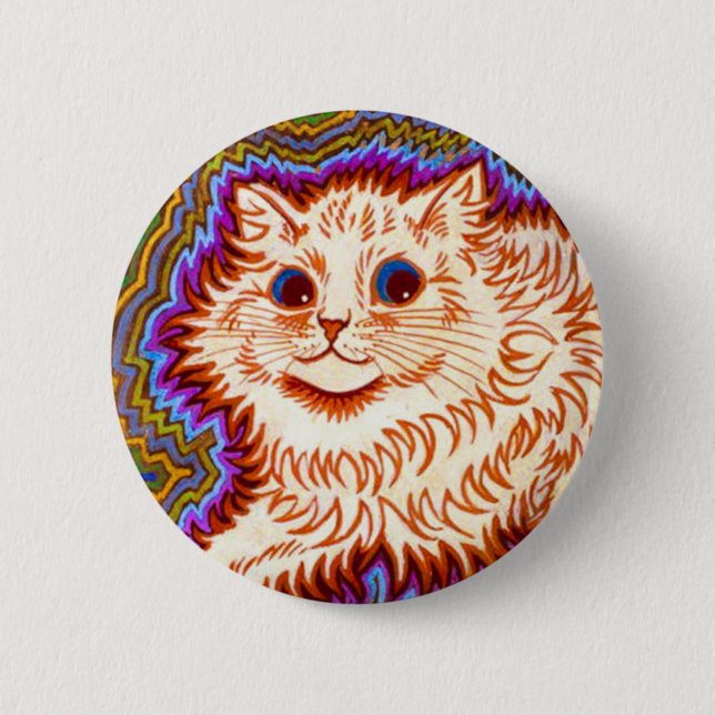 Kaleidoscope Cat 2 Inch Round Button (Front)
