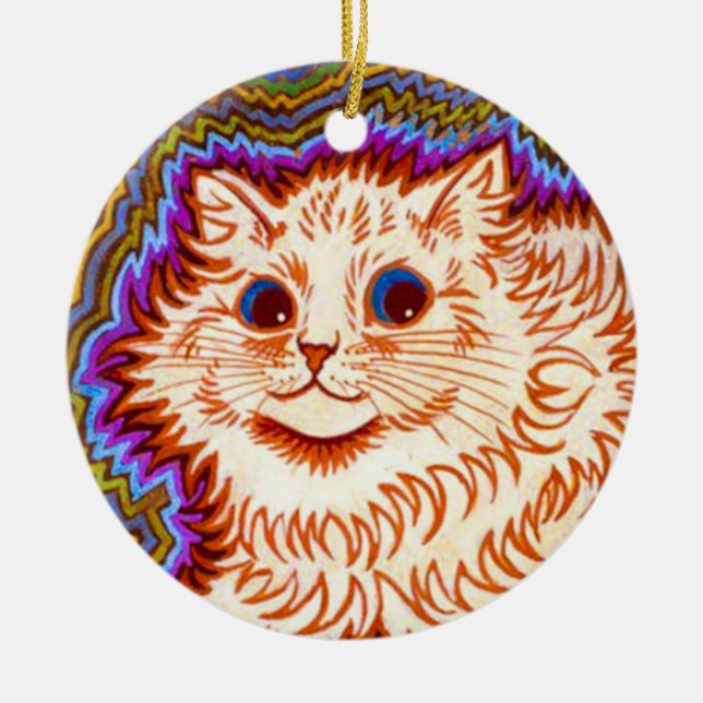 Kaleidoscope Cat Ceramic Ornament (Front)