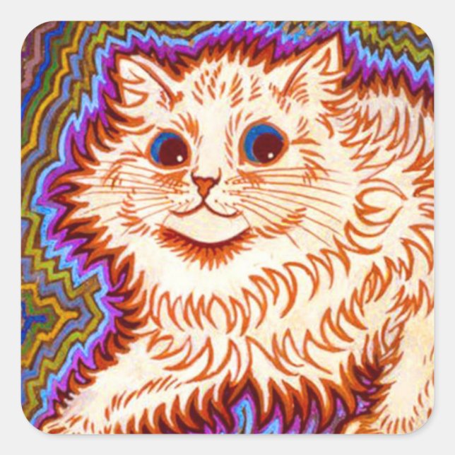 Kaleidoscope Cat Square Sticker (Front)