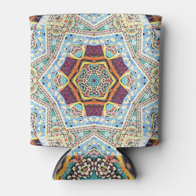 Kaleidoscope Ceramic: Abstract Surface Texture Can Cooler (Front)