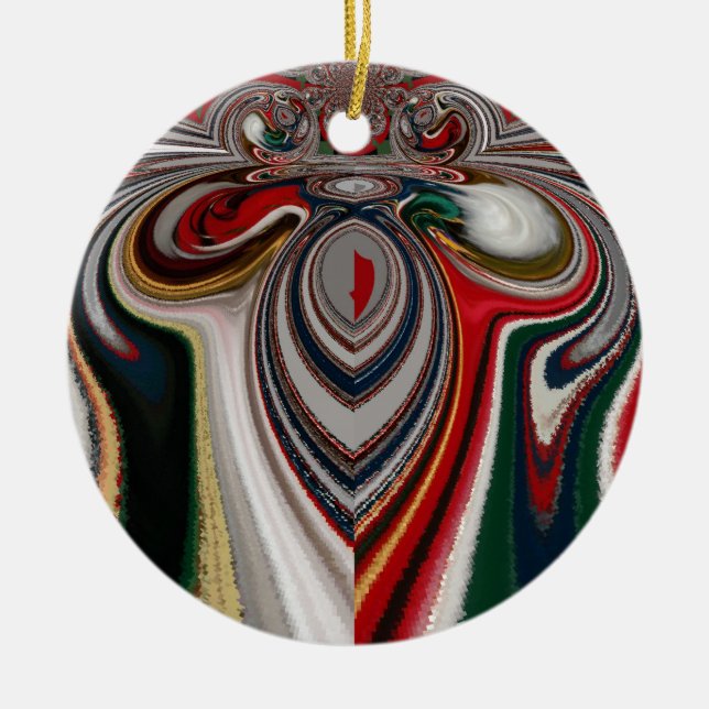 Kaleidoscope Christmas: Festive Home Décor Set Ceramic Ornament (Front)