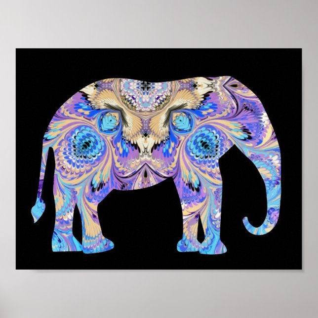 Kaleidoscope Circus Elephant Imprimer Poster (Devant)