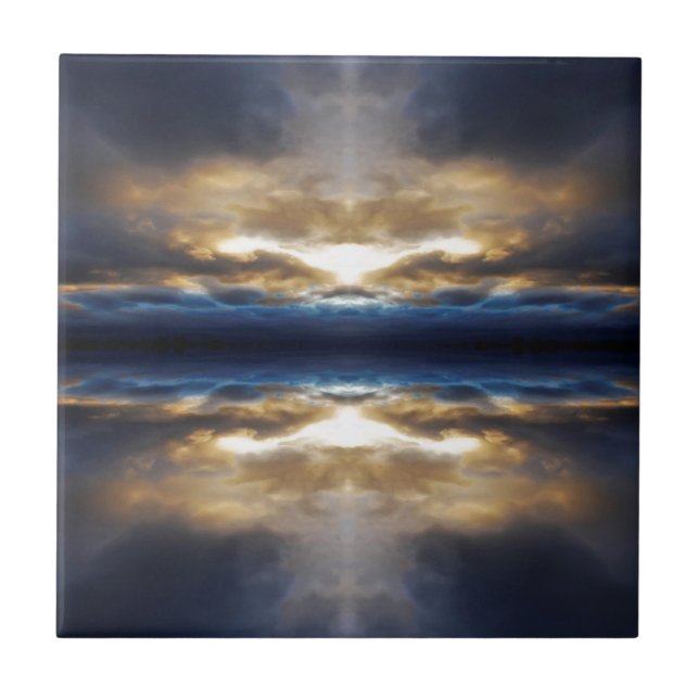 Kaleidoscope clouds at sunset tile (Front)