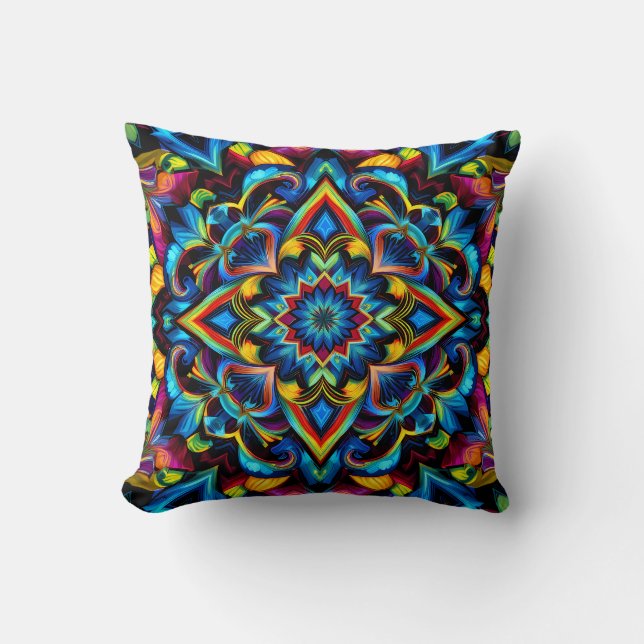 Kaleidoscope coloré Mandala Design Mug, Coussin (Recto)