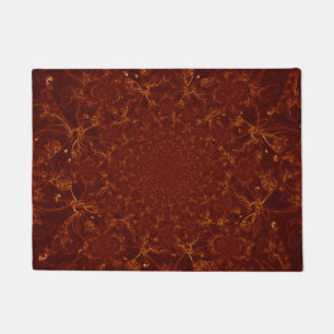 Kaleidoscope Copper Rust Brown Pattern Design Doormat