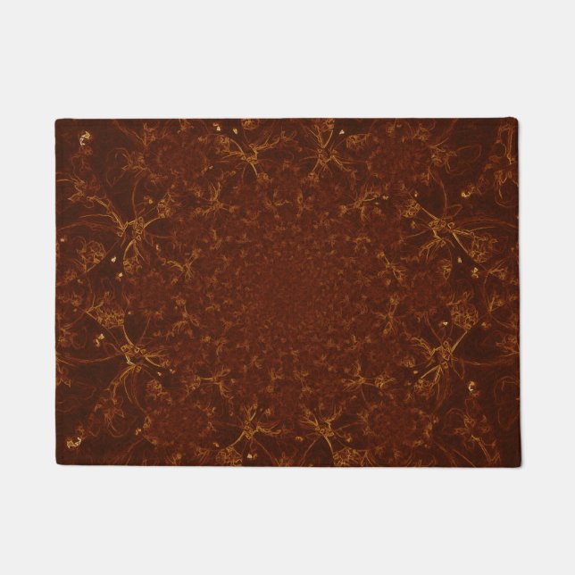 Kaleidoscope Copper Rust Brown Pattern Design Doormat (Front)