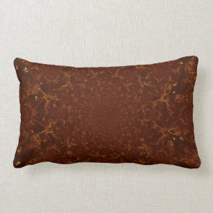 Kaleidoscope Copper Rust Brown Pattern Design Lumbar Pillow