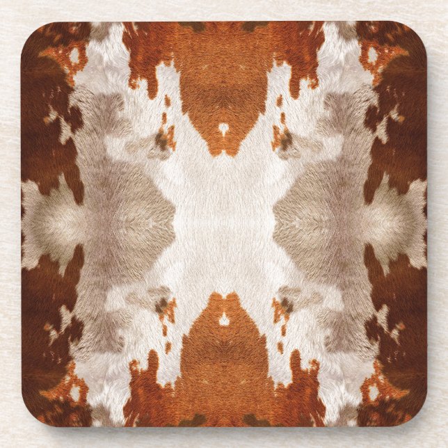 Kaleidoscope Cow Hide Pattern Coaster (Front)