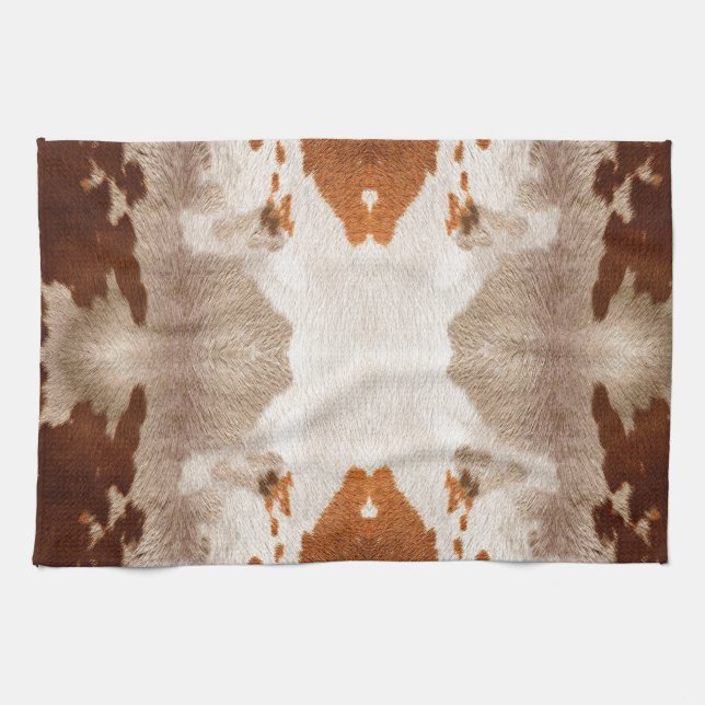Kaleidoscope Cow Hide Pattern Kitchen Towel (Horizontal)