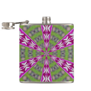 Kaleidoscope Dahlia Hip Flask