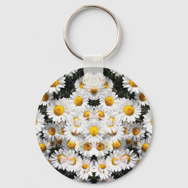 Kaleidoscope Daisies Pattern Keychain (Front)
