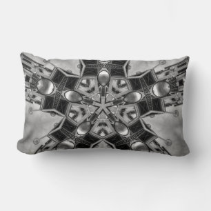 Kaleidoscope dark grey Star... Lumbar Pillow