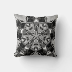 Kaleidoscope Dark Grey Throw Pillow