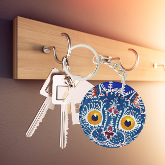 Kaleidoscope de chat bleu royal en artwork Keychai