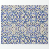 Delft Blue Floral Wrapping Paper