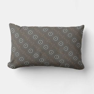 Kaleidoscope Design Black Grey Blue White Art Lumbar Pillow