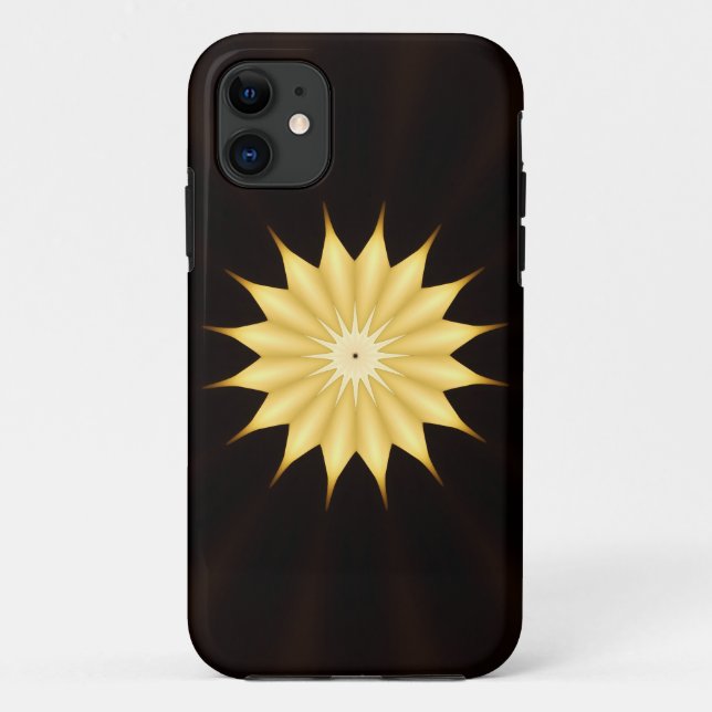 Kaleidoscope Design Bright Yellow Star Case-Mate iPhone Case (Back)
