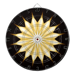 Kaleidoscope Design Bright Yellow Star Dartboard