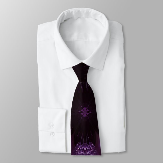 Kaleidoscope Design Chic Elegant Shiny Purple Tie (Tied)