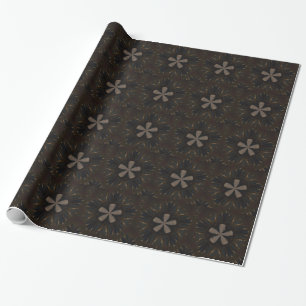 Kaleidoscope Design Dark Brown Rustic Art Wrapping Paper