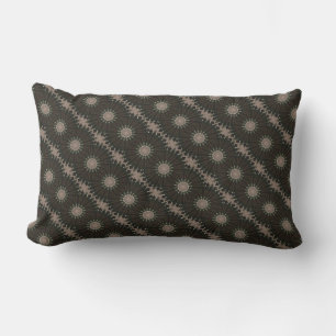 Kaleidoscope Design Dark Green Red Brown Outdoor Pillow