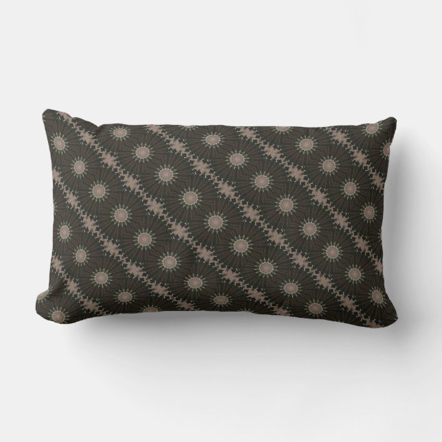 Kaleidoscope Design Dark Green Red Brown Outdoor Pillow (Front)
