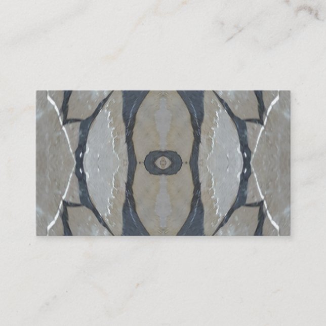Kaleidoscope Design Light and Dark Grey Pattern Business Card (Front)