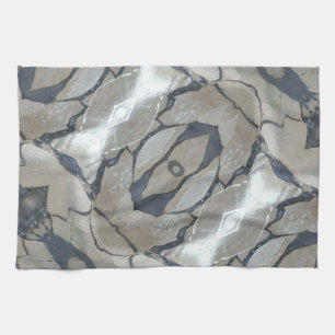 Kaleidoscope Design Light and Dark Grey Pattern Kitchen Towel