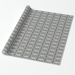 Kaleidoscope Design Light and Dark Grey Pattern Wrapping Paper