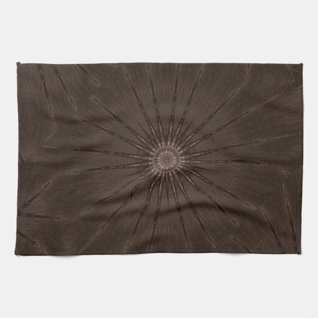 Kaleidoscope Design Rustic Brown Kitchen Towel (Horizontal)