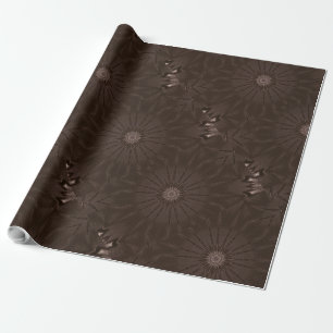 Kaleidoscope Design Rustic Brown Wrapping Paper
