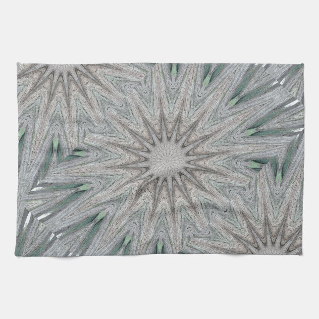 Kaleidoscope Design Rustic Light Grey Colours Kitchen Towel (Horizontal)