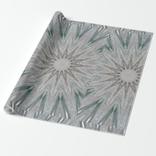Kaleidoscope Design Rustic Light Grey Colours Wrapping Paper