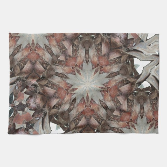 Kaleidoscope Design Star from Trunk of Palm Tree Kitchen Towel (Horizontal)
