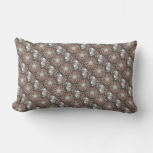 Kaleidoscope Design Star from Trunk of Palm Tree Lumbar Pillow