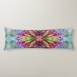 Kaleidoscope Dewdrops: Abstract Floral Art Body Pillow