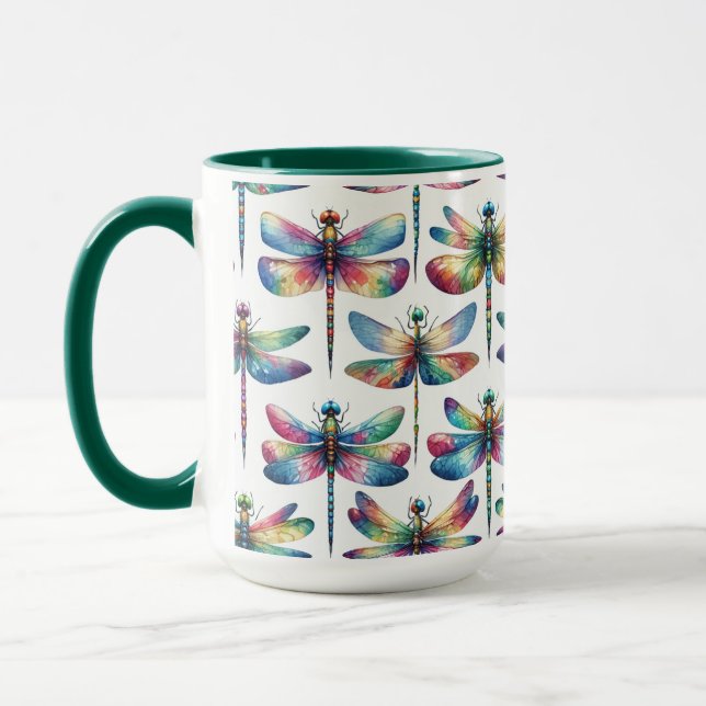 Kaleidoscope Dragonflies Mug (Left)