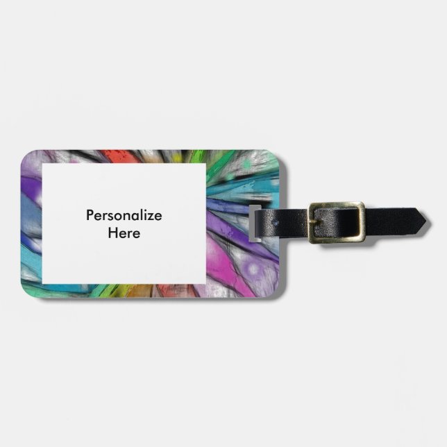 Kaleidoscope Dragonfly Luggage Tag (Front Horizontal)