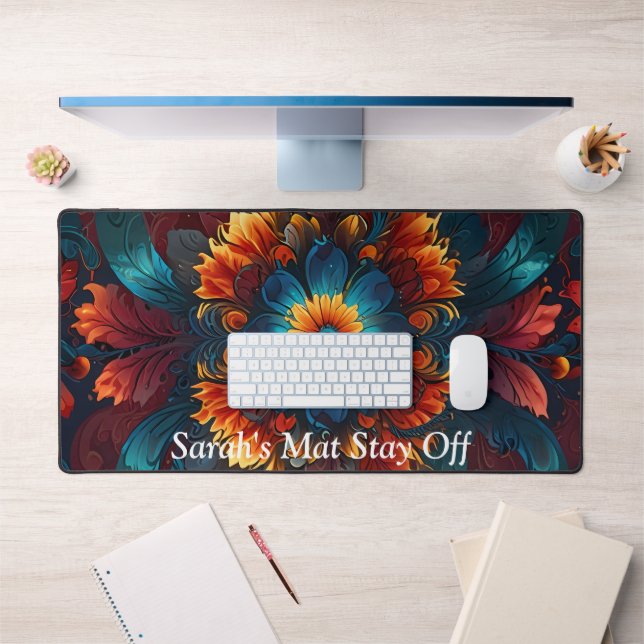 Kaleidoscope Dreams Colorful and Hypnotic  Desk Mat (Office 1)