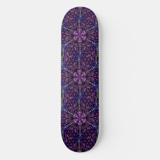Kaleidoscope Dreams Purple Black Green Skateboard (Front)