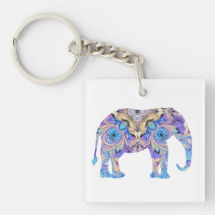 Kaleidoscope Elephant Keychain