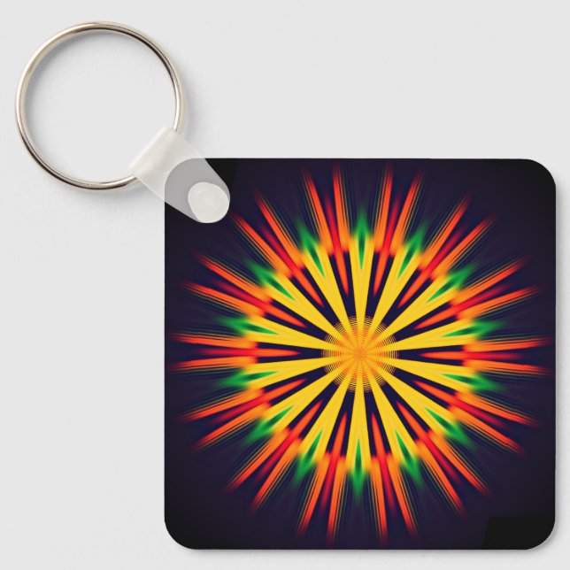 Kaleidoscope Flower Design-21855 Keychain (Front)